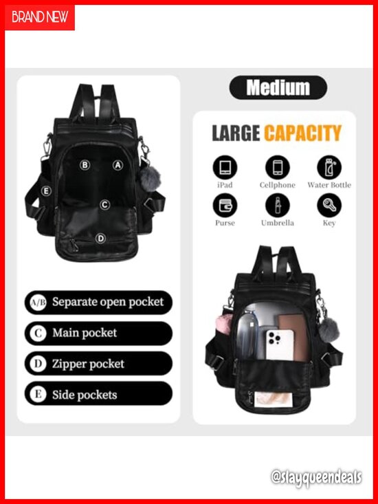 Women\'s Waterproof Nylon Anti-theft Travel Backpack main image 5